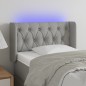 vidaXL LED Kopfteil Hellgrau 83x16x78/88 cm Stoff