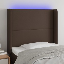 vidaXL LED Kopfteil Braun 83x16x118/128 cm Kunstleder
