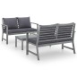 vidaXL 3-tlg. Garten-Lounge-Set mit Auflagen Massivholz Akazie Grau vidaXL 3-tlg. Garten-Lounge-Set mit Auflagen Massivholz Akazie Grau