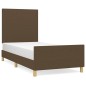 vidaXL Bettgestell mit Kopfteil Dunkelbraun 90x190 cm Stoff vidaXL Bettgestell mit Kopfteil Dunkelbraun 90x190 cm Stoff