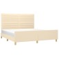 vidaXL Bettgestell mit Kopfteil Creme 180x200 cm Stoff vidaXL Bettgestell mit Kopfteil Creme 180x200 cm Stoff