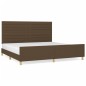 vidaXL Bettgestell mit Kopfteil Dunkelbraun 200x200 cm Stoff vidaXL Bettgestell mit Kopfteil Dunkelbraun 200x200 cm Stoff