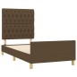 vidaXL Bettgestell mit Kopfteil Dunkelbraun 90x190 cm Stoff vidaXL Bettgestell mit Kopfteil Dunkelbraun 90x190 cm Stoff