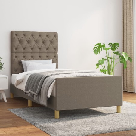 vidaXL Bettgestell mit Kopfteil Taupe 80x200 cm Stoff