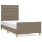 vidaXL Bettgestell mit Kopfteil Taupe 80x200 cm Stoff vidaXL Bettgestell mit Kopfteil Taupe 80x200 cm Stoff