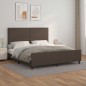 vidaXL Bettgestell mit Kopfteil Braun 160x200 cm Kunstleder vidaXL Bettgestell mit Kopfteil Braun 160x200 cm Kunstleder