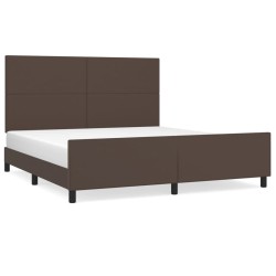 vidaXL Bettgestell mit Kopfteil Braun 160x200 cm Kunstleder