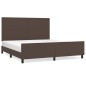 vidaXL Bettgestell mit Kopfteil Braun 160x200 cm Kunstleder vidaXL Bettgestell mit Kopfteil Braun 160x200 cm Kunstleder