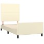 vidaXL Bettgestell mit Kopfteil Creme 80x200 cm Kunstleder vidaXL Bettgestell mit Kopfteil Creme 80x200 cm Kunstleder