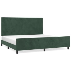 vidaXL Bettgestell mit Kopfteil Dunkelgrün 200x200 cm Samt