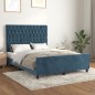 vidaXL Bettgestell mit Kopfteil Dunkelblau 140x190 cm Samt vidaXL Bettgestell mit Kopfteil Dunkelblau 140x190 cm Samt