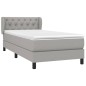 vidaXL Boxspringbett mit Matratze Hellgrau 80x200 cm Stoff vidaXL Boxspringbett mit Matratze Hellgrau 80x200 cm Stoff