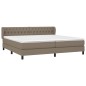vidaXL Boxspringbett mit Matratze Taupe 200x200 cm Stoff vidaXL Boxspringbett mit Matratze Taupe 200x200 cm Stoff
