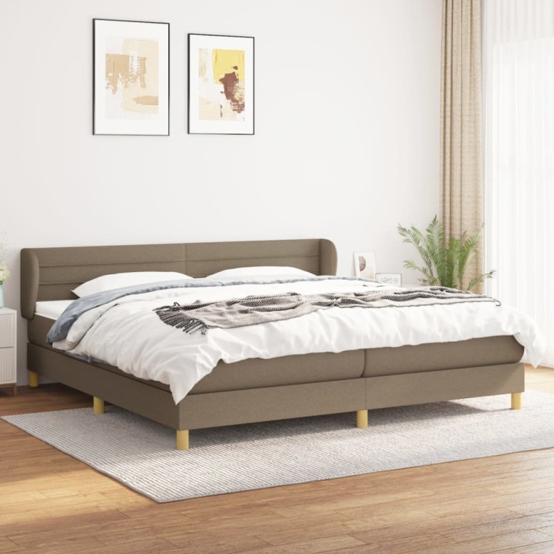 vidaXL Boxspringbett mit Matratze Taupe 200x200 cm Stoff vidaXL Boxspringbett mit Matratze Taupe 200x200 cm Stoff