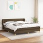 vidaXL Boxspringbett mit Matratze Dunkelbraun 160x200 cm Stoff vidaXL Boxspringbett mit Matratze Dunkelbraun 160x200 cm Stoff