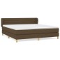 vidaXL Boxspringbett mit Matratze Dunkelbraun 160x200 cm Stoff vidaXL Boxspringbett mit Matratze Dunkelbraun 160x200 cm Stoff