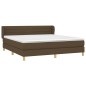 vidaXL Boxspringbett mit Matratze Dunkelbraun 160x200 cm Stoff vidaXL Boxspringbett mit Matratze Dunkelbraun 160x200 cm Stoff