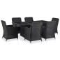 7-tlg. Garten-Essgruppe Poly Rattan Schwarz 7-tlg. Garten-Essgruppe Poly Rattan Schwarz