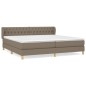 vidaXL Boxspringbett mit Matratze Taupe 200x200 cm Stoff vidaXL Boxspringbett mit Matratze Taupe 200x200 cm Stoff