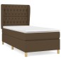 vidaXL Boxspringbett mit Matratze Dunkelbraun 90x200 cm Stoff vidaXL Boxspringbett mit Matratze Dunkelbraun 90x200 cm Stoff