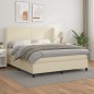 vidaXL Boxspringbett mit Matratze Creme 160x200 cm Kunstleder vidaXL Boxspringbett mit Matratze Creme 160x200 cm Kunstleder
