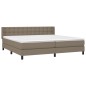 vidaXL Boxspringbett mit Matratze Taupe 200x200 cm Stoff vidaXL Boxspringbett mit Matratze Taupe 200x200 cm Stoff