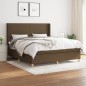 vidaXL Boxspringbett mit Matratze Dunkelbraun 180x200 cm Stoff vidaXL Boxspringbett mit Matratze Dunkelbraun 180x200 cm Stoff