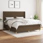 vidaXL Boxspringbett mit Matratze Dunkelbraun 180x200 cm Stoff vidaXL Boxspringbett mit Matratze Dunkelbraun 180x200 cm Stoff