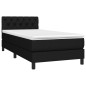 vidaXL Boxspringbett mit Matratze & LED Schwarz 80x200 cm Stoff vidaXL Boxspringbett mit Matratze & LED Schwarz 80x200 cm Stoff