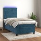 vidaXL Boxspringbett mit Matratze & LED Dunkelblau 80x200 cm Samt vidaXL Boxspringbett mit Matratze & LED Dunkelblau 80x200 cm Samt