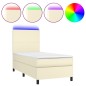 vidaXL Boxspringbett mit Matratze & LED Creme 80x200 cm Kunstleder vidaXL Boxspringbett mit Matratze & LED Creme 80x200 cm Kunstleder