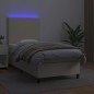 vidaXL Boxspringbett mit Matratze & LED Creme 80x200 cm Kunstleder vidaXL Boxspringbett mit Matratze & LED Creme 80x200 cm Kunstleder