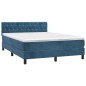 vidaXL Boxspringbett mit Matratze & LED Dunkelblau 140x200 cm Samt vidaXL Boxspringbett mit Matratze & LED Dunkelblau 140x200 cm Samt