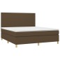 vidaXL Boxspringbett mit Matratze & LED Dunkelbraun 180x200 cm Stoff vidaXL Boxspringbett mit Matratze & LED Dunkelbraun 180x200 cm Stoff