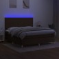 vidaXL Boxspringbett mit Matratze & LED Dunkelbraun 180x200 cm Stoff vidaXL Boxspringbett mit Matratze & LED Dunkelbraun 180x200 cm Stoff