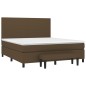 vidaXL Boxspringbett mit Matratze Dunkelbraun 180x200 cm Stoff vidaXL Boxspringbett mit Matratze Dunkelbraun 180x200 cm Stoff