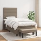 vidaXL Boxspringbett mit Matratze Taupe 100x200 cm Stoff vidaXL Boxspringbett mit Matratze Taupe 100x200 cm Stoff