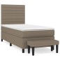 vidaXL Boxspringbett mit Matratze Taupe 100x200 cm Stoff vidaXL Boxspringbett mit Matratze Taupe 100x200 cm Stoff