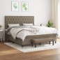 vidaXL Boxspringbett mit Matratze Taupe 160x200 cm Stoff vidaXL Boxspringbett mit Matratze Taupe 160x200 cm Stoff