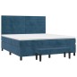 vidaXL Boxspringbett mit Matratze Dunkelblau 160x200 cm Samt vidaXL Boxspringbett mit Matratze Dunkelblau 160x200 cm Samt