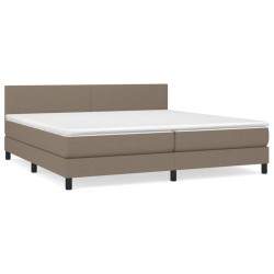 vidaXL Boxspringbett mit Matratze Taupe 200x200 cm Stoff