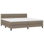 vidaXL Boxspringbett mit Matratze Taupe 200x200 cm Stoff vidaXL Boxspringbett mit Matratze Taupe 200x200 cm Stoff