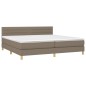 vidaXL Boxspringbett mit Matratze Taupe 200x200 cm Stoff vidaXL Boxspringbett mit Matratze Taupe 200x200 cm Stoff