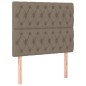 vidaXL Boxspringbett mit Matratze & LED Taupe 100x200 cm Stoff vidaXL Boxspringbett mit Matratze & LED Taupe 100x200 cm Stoff
