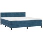 vidaXL Boxspringbett mit Matratze Dunkelblau 160x200 cm Samt vidaXL Boxspringbett mit Matratze Dunkelblau 160x200 cm Samt