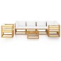 vidaXL 7-tlg. Garten-Lounge-Set mit Auflagen Creme Massivholz Akazie vidaXL 7-tlg. Garten-Lounge-Set mit Auflagen Creme Massivholz Akazie