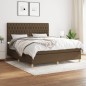 vidaXL Boxspringbett mit Matratze Dunkelbraun 180x200 cm Stoff vidaXL Boxspringbett mit Matratze Dunkelbraun 180x200 cm Stoff