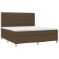 vidaXL Boxspringbett mit Matratze Dunkelbraun 180x200 cm Stoff vidaXL Boxspringbett mit Matratze Dunkelbraun 180x200 cm Stoff