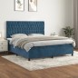 vidaXL Boxspringbett mit Matratze Dunkelblau 180x200 cm Samt vidaXL Boxspringbett mit Matratze Dunkelblau 180x200 cm Samt