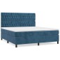 vidaXL Boxspringbett mit Matratze Dunkelblau 180x200 cm Samt vidaXL Boxspringbett mit Matratze Dunkelblau 180x200 cm Samt